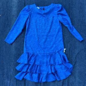 80s Alison Peters drop waist ruffled dress